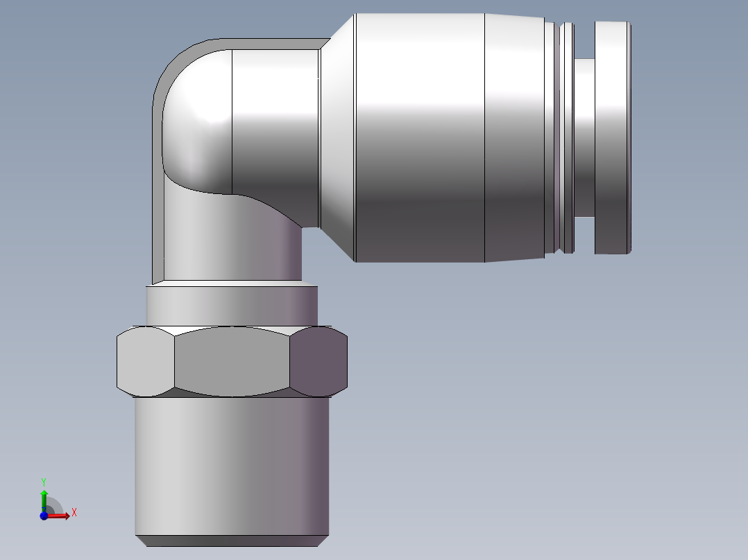 螺纹弯通APL6-G01(1分6厘)前视图