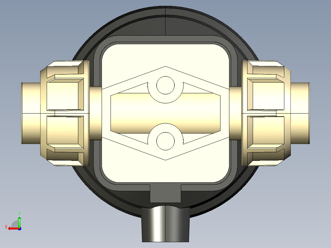 6DKUIMCP DA 气动隔膜阀双作用，与女性的两端，公制系列PP-H后视图