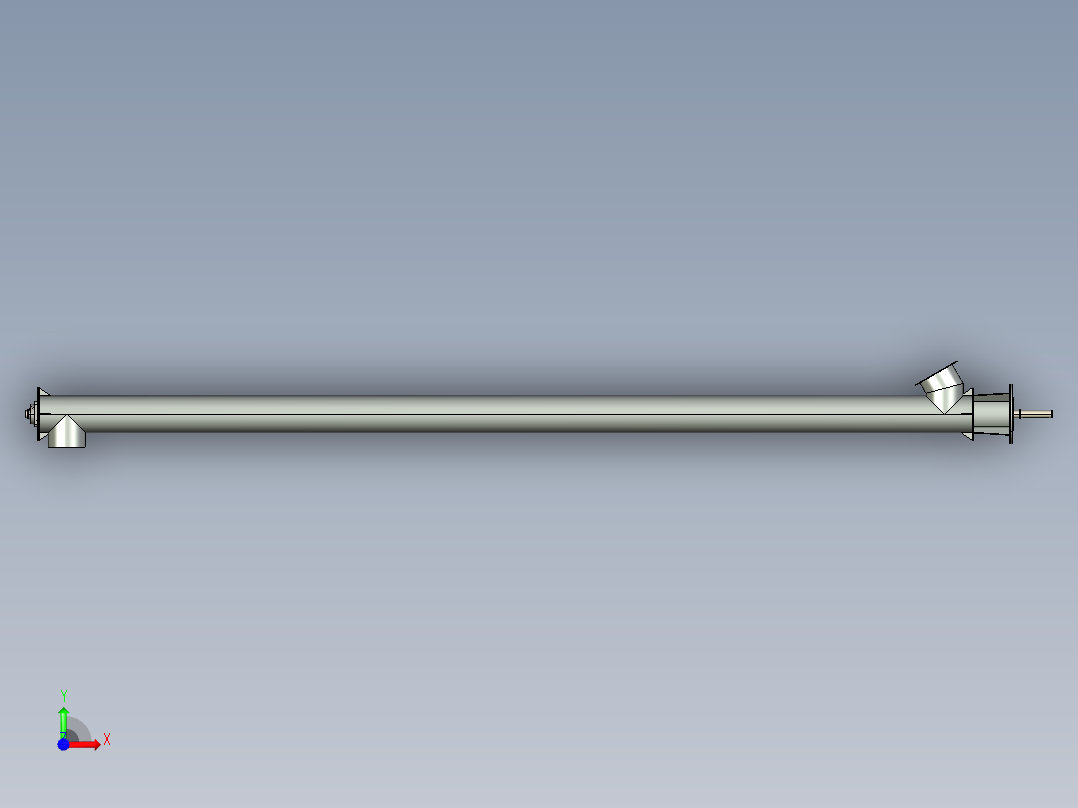 实心管贯穿式螺旋输送机前视图