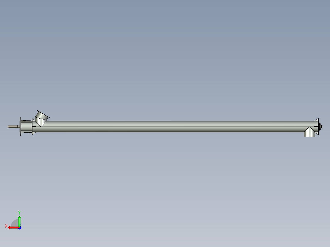 实心管贯穿式螺旋输送机后视图