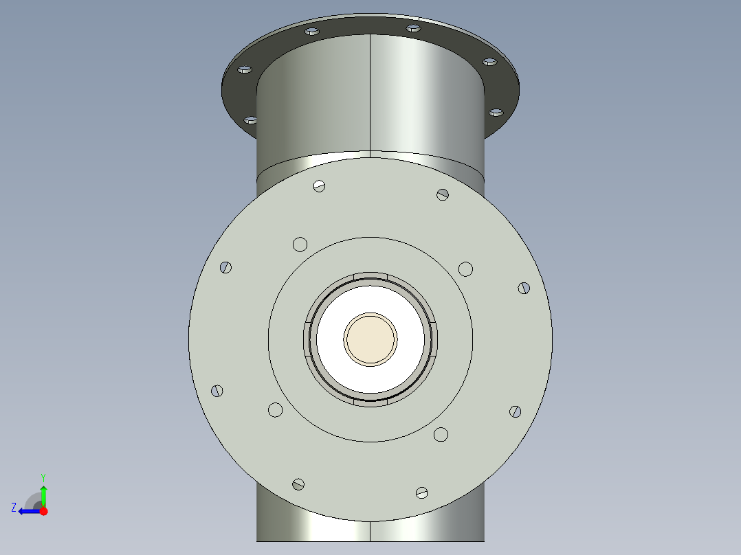 实心管贯穿式螺旋输送机右视图