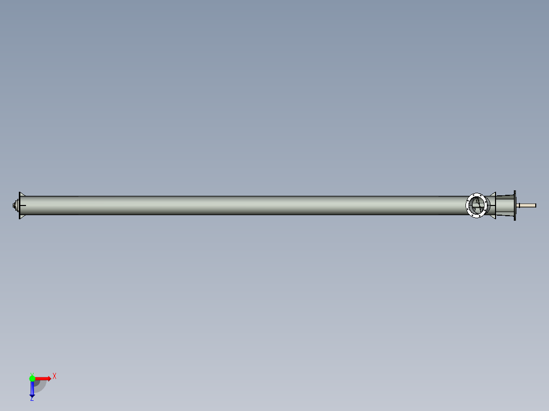 实心管贯穿式螺旋输送机俯视图