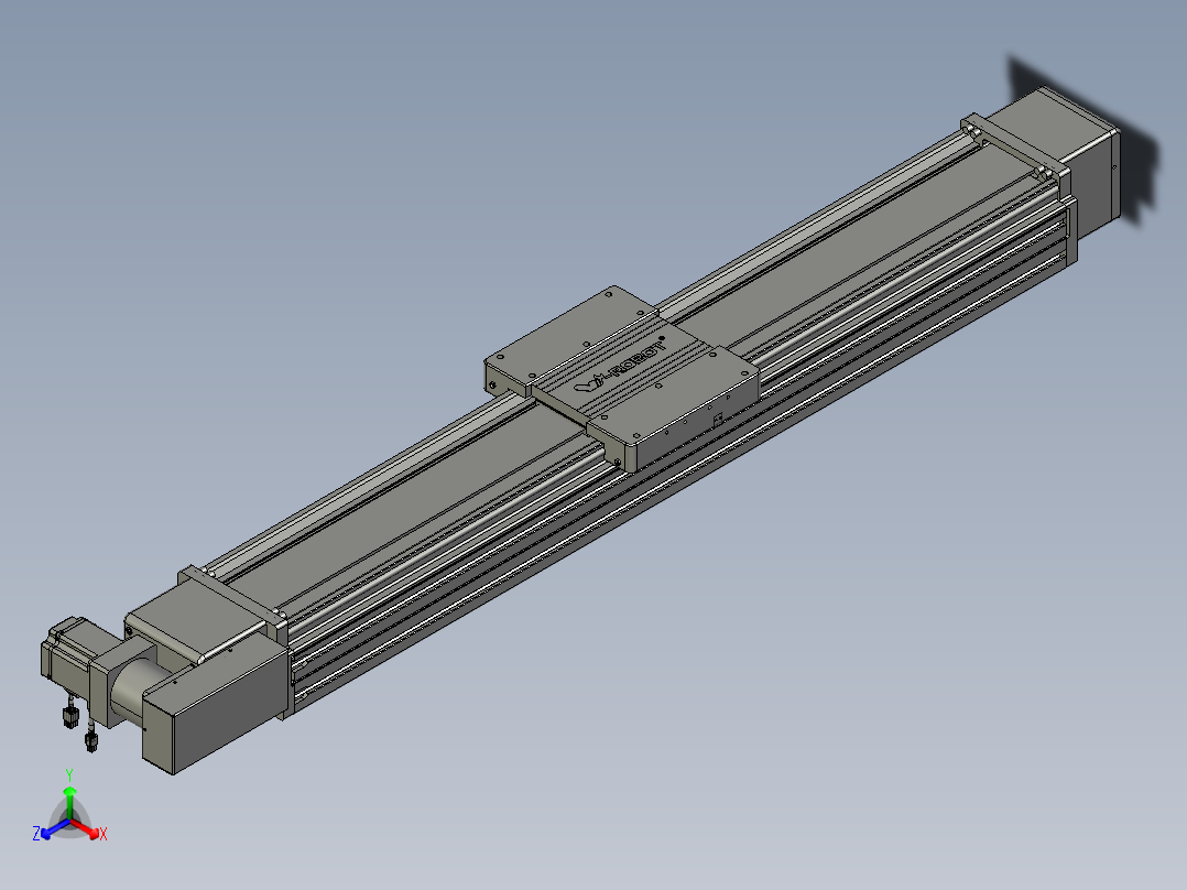 威洛博直线电机模组EB20-L224-S1100-BL-ZP75-MS3-5K正等轴测图