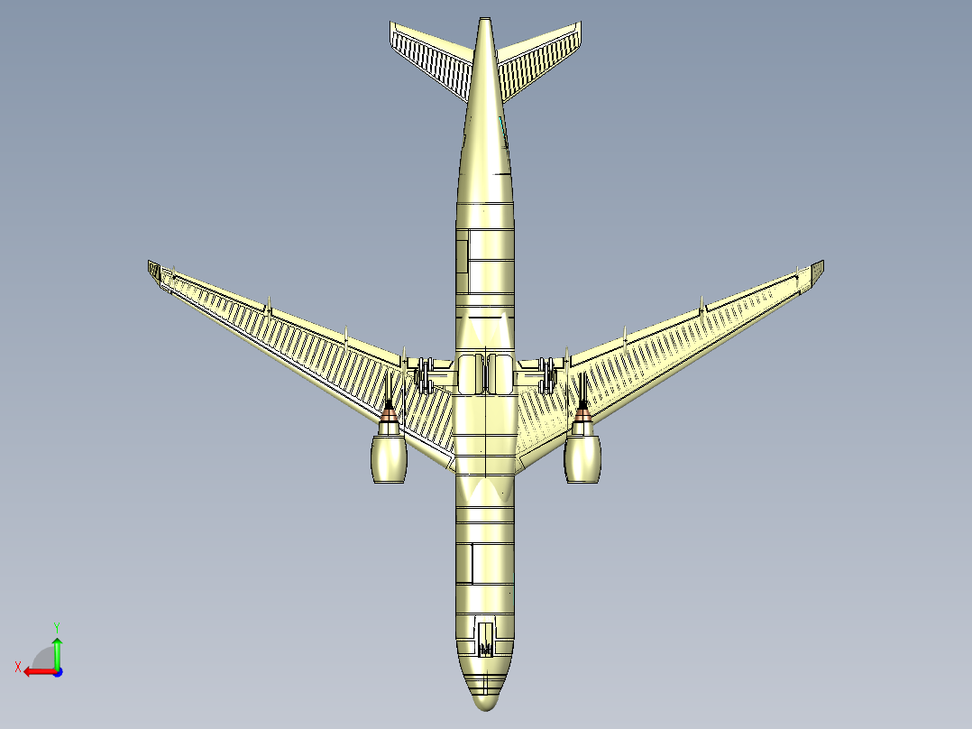 空客客机A330-300飞机模型后视图