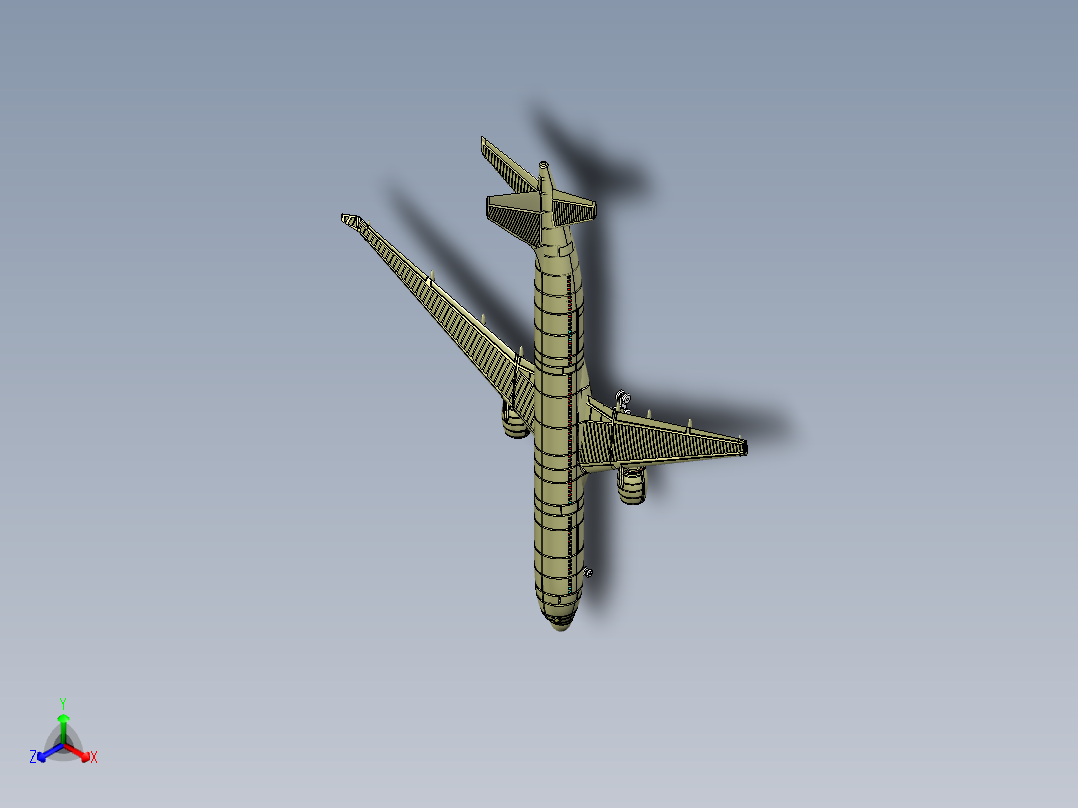 空客客机A330-300飞机模型正等轴测图