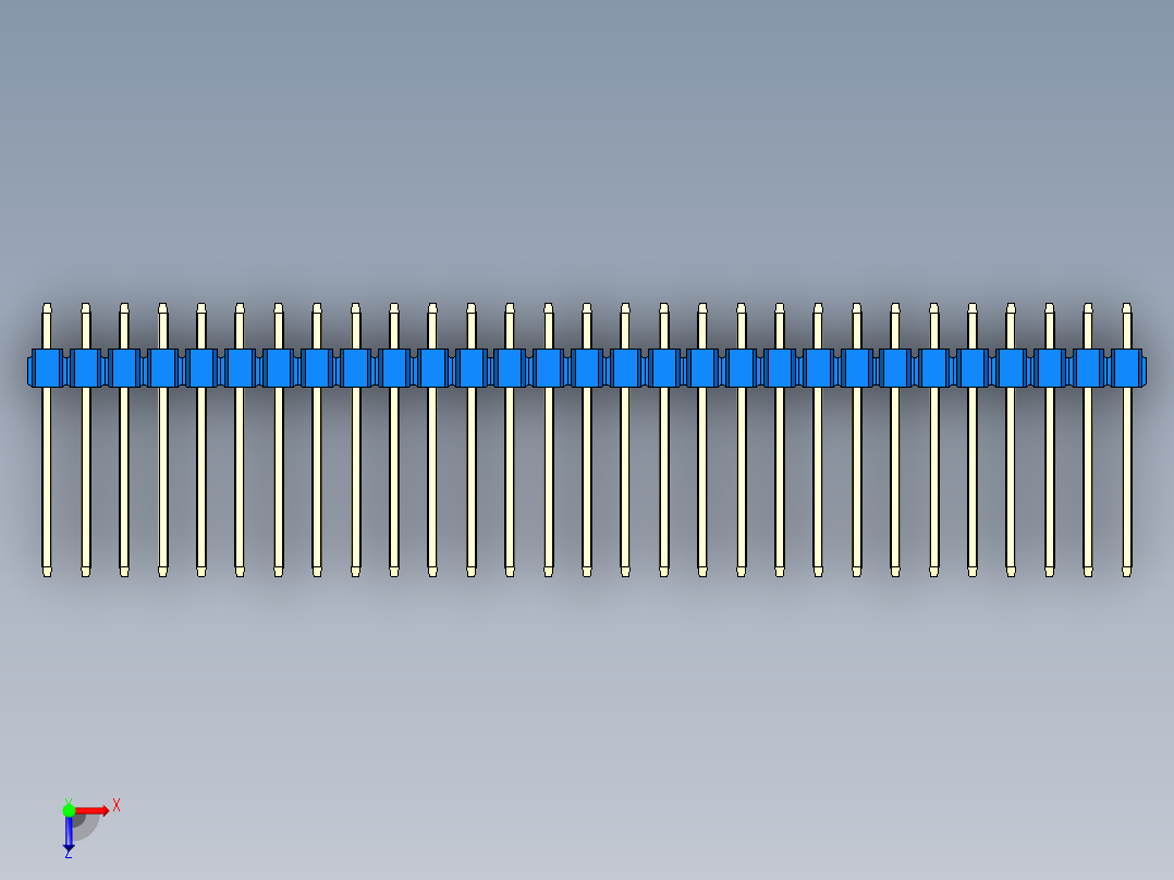 彩色公头100mil（2.54mm）系列-DS1021_blue_2x29p_100mil_Type5_rev1.0俯视图