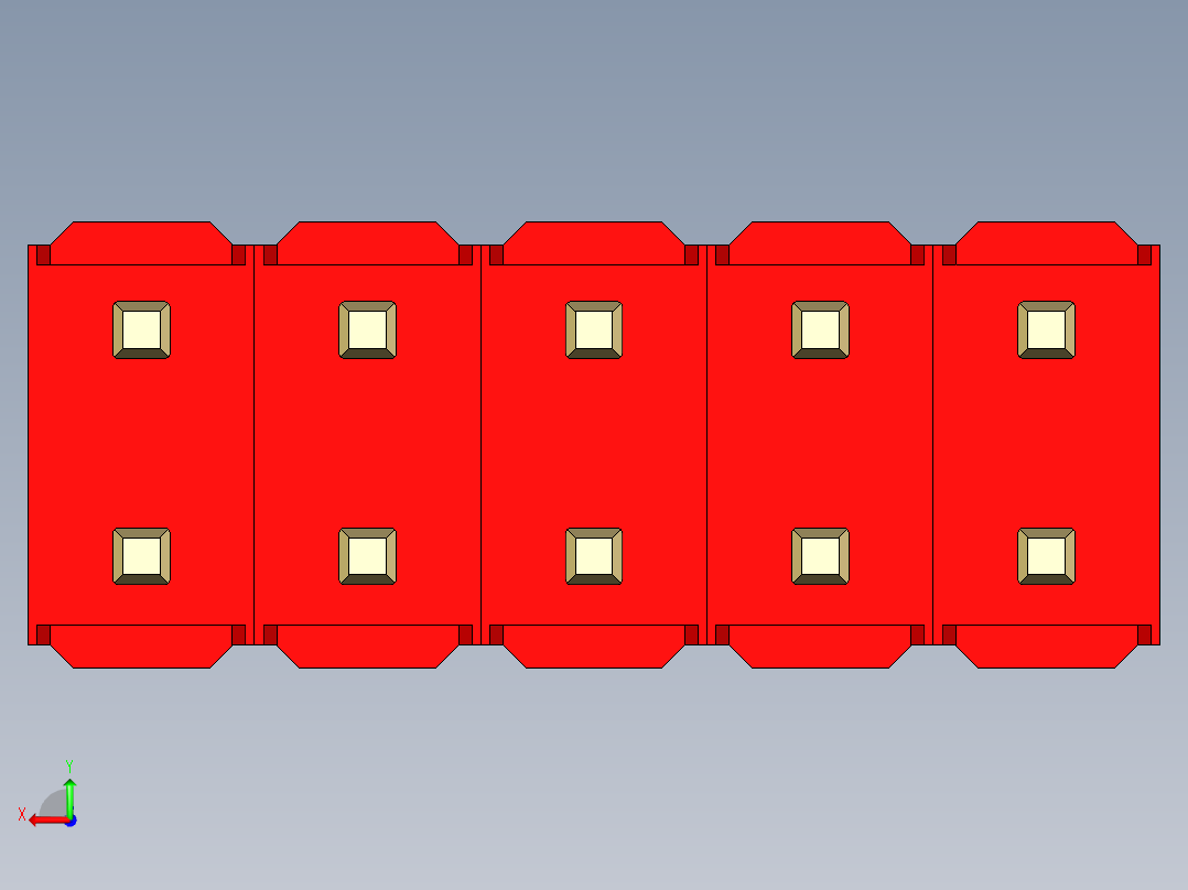 彩色公头100mil（2.54mm）系列-DS1021_red_2x05p_100mil_Type5_rev1.0后视图