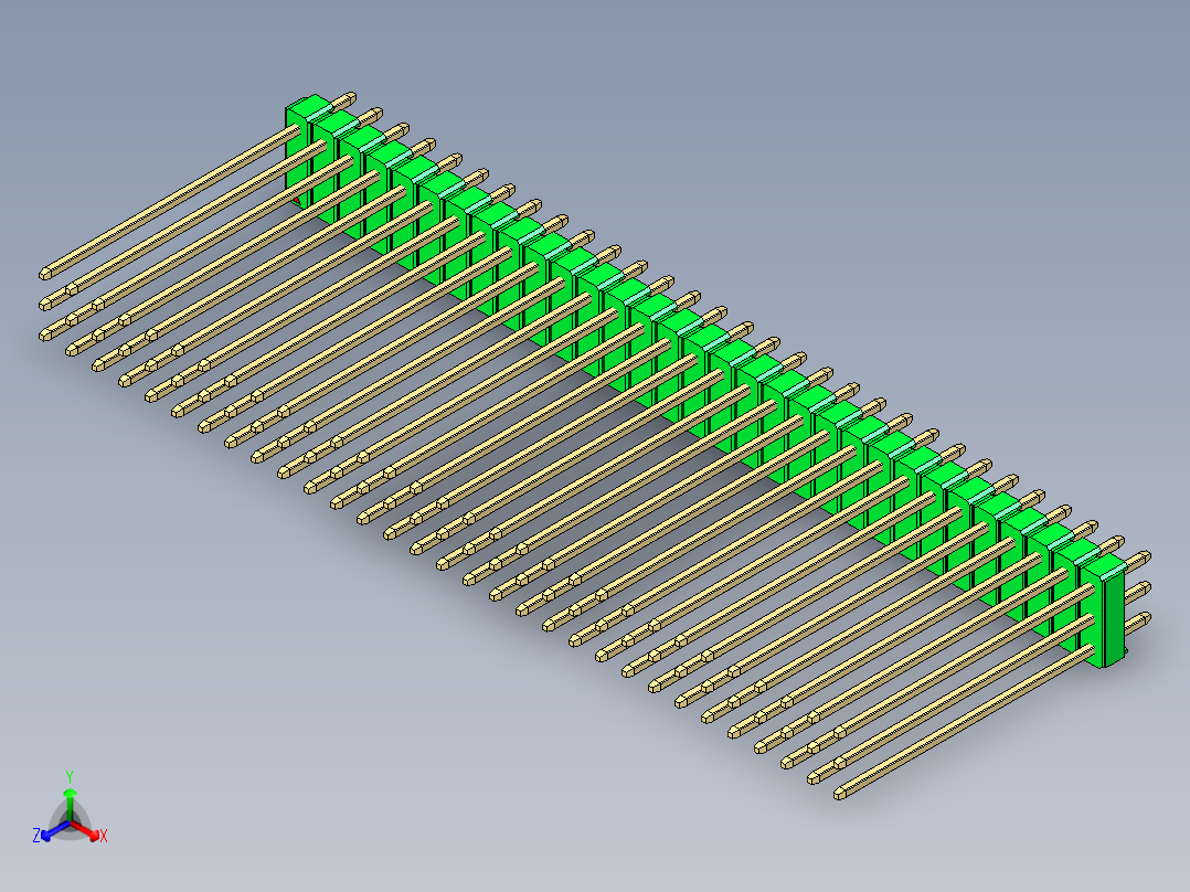 彩色公头100mil（2.54mm）系列-DS1021_green_3x31p_100mil_Type43_rev1.0