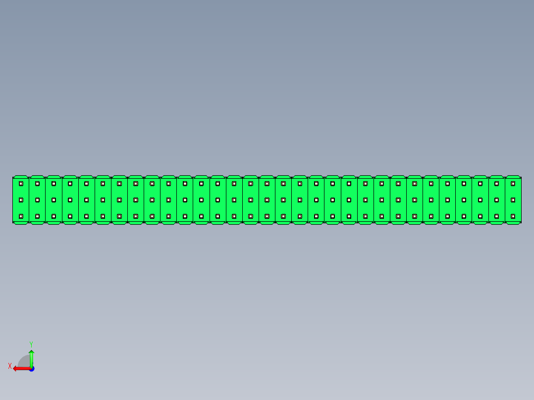 彩色公头100mil（2.54mm）系列-DS1021_green_3x31p_100mil_Type43_rev1.0后视图