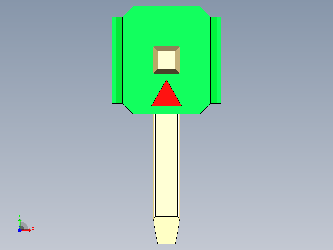 彩色公排针 100mil 2.54mm 系列-DS1022_green_1x01p_100mil_TypeD_rev1.0前视图