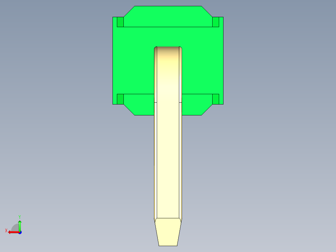 彩色公排针 100mil 2.54mm 系列-DS1022_green_1x01p_100mil_TypeD_rev1.0后视图