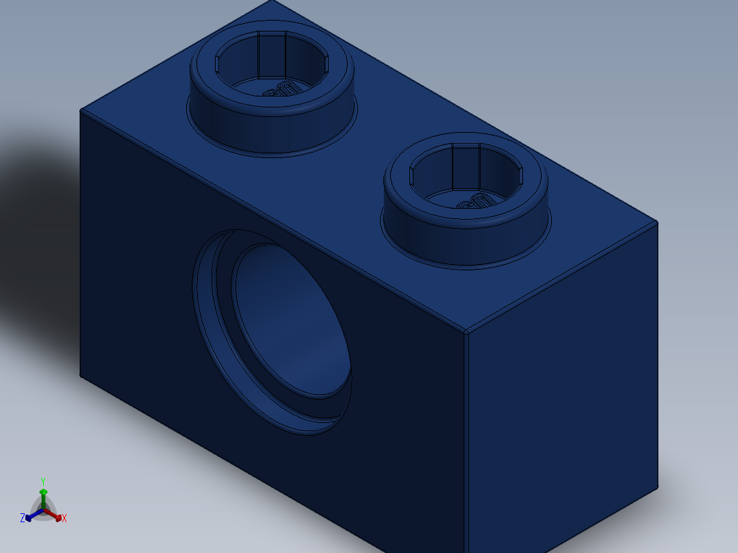 乐高机械组积木（横梁）-3700 Medium Stone Grey Technic Brick 1 x 2 with Hole