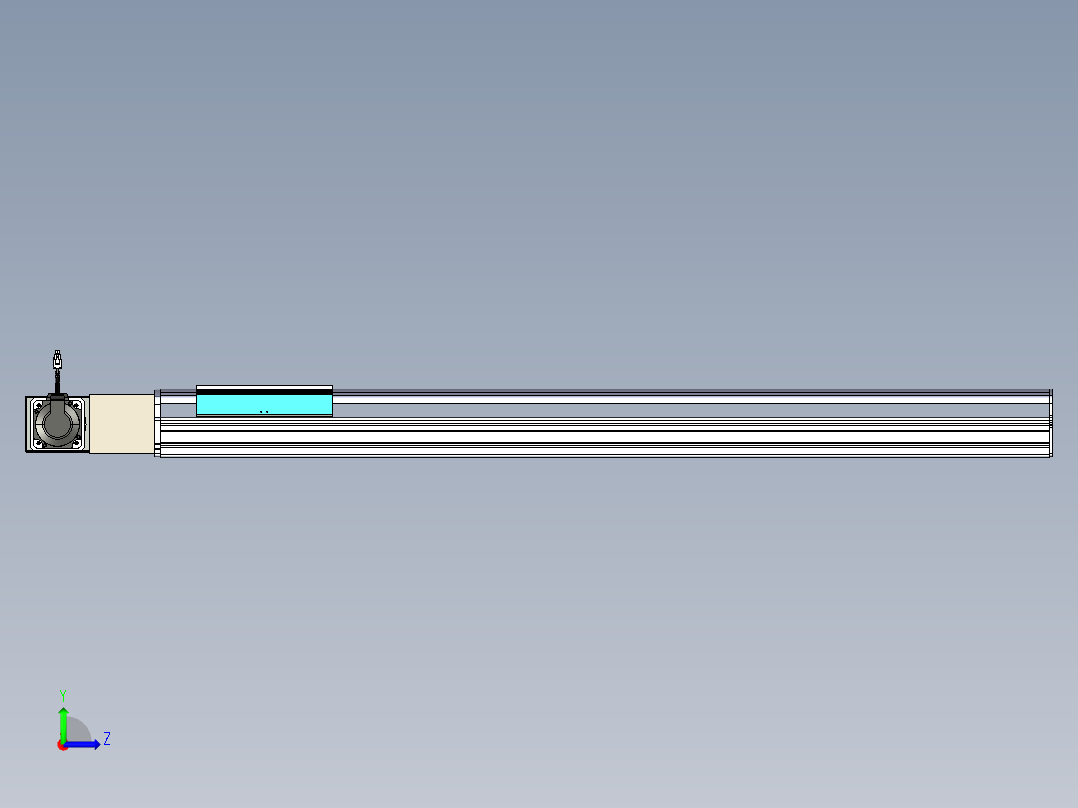同步带滑台-半封闭B22H-L100-C-S1100-R-P75-D3-N5左视图