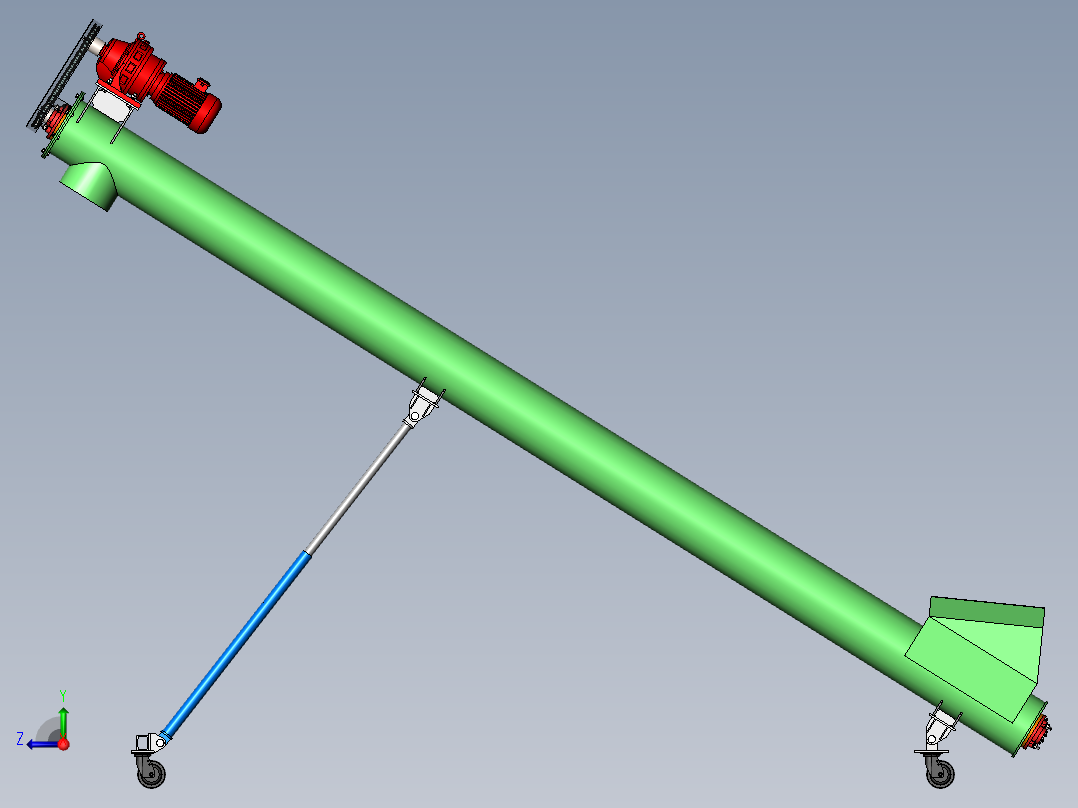 秸秆类物料太阳能-热泵智能化干燥系统螺旋喂料装置的设计(1)右视图