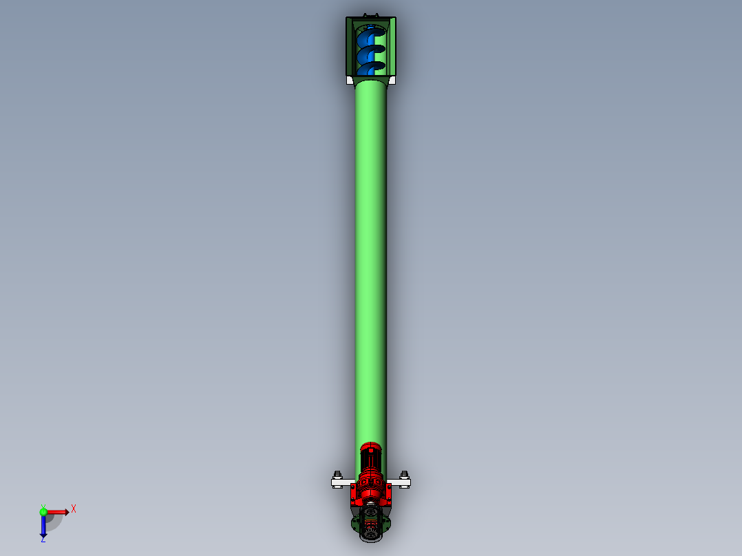 秸秆类物料太阳能-热泵智能化干燥系统螺旋喂料装置的设计(1)俯视图