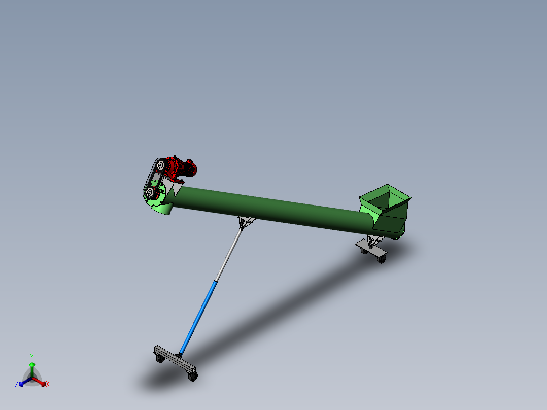 秸秆类物料太阳能-热泵智能化干燥系统螺旋喂料装置的设计(1)正等轴测图
