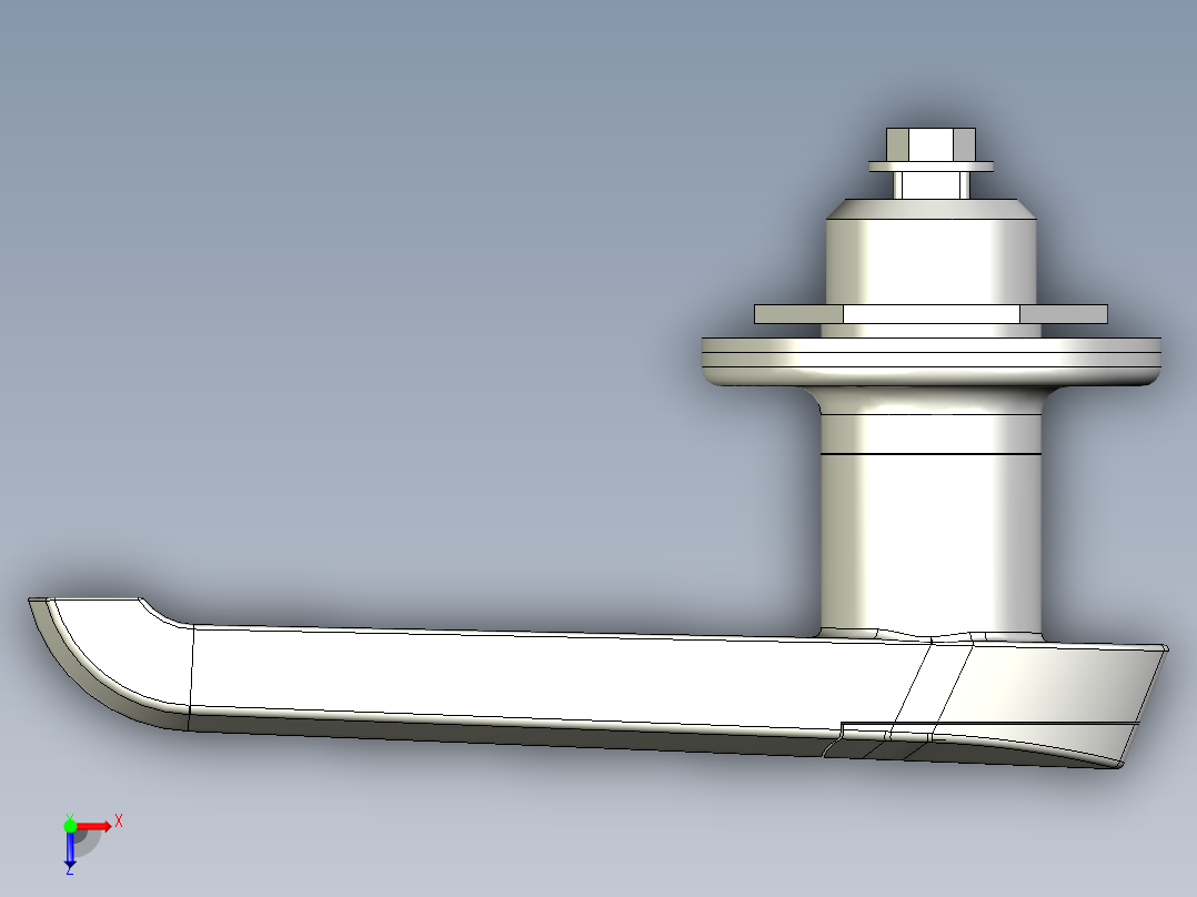 不銹鋼防水把手5571-3D多系列多零件图纸模型俯视图