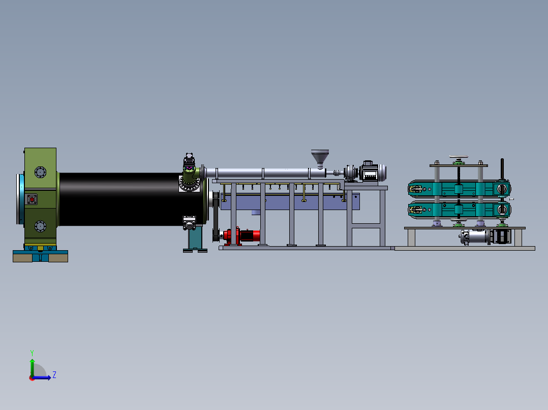 电缆挤出装置左视图