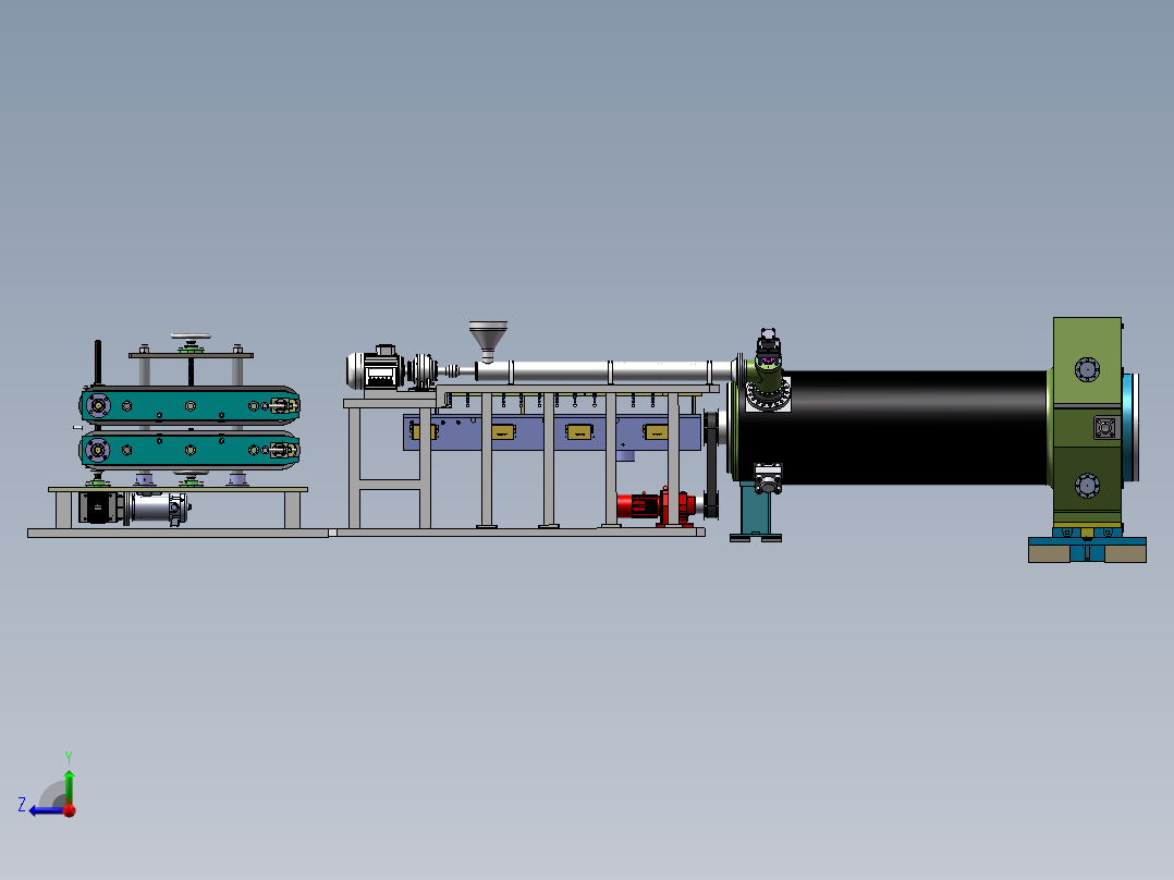 电缆挤出装置右视图