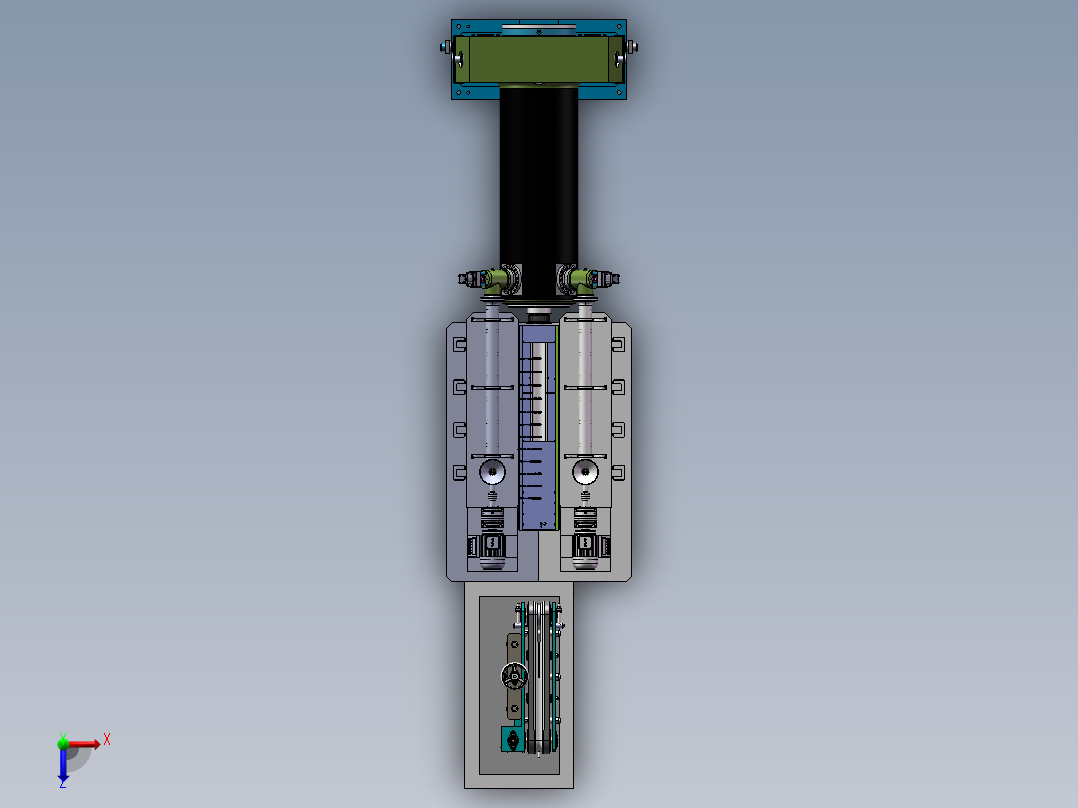 电缆挤出装置俯视图