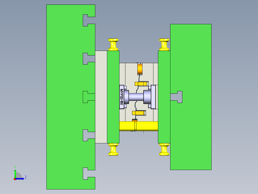 B立柱下铰链模具左视图