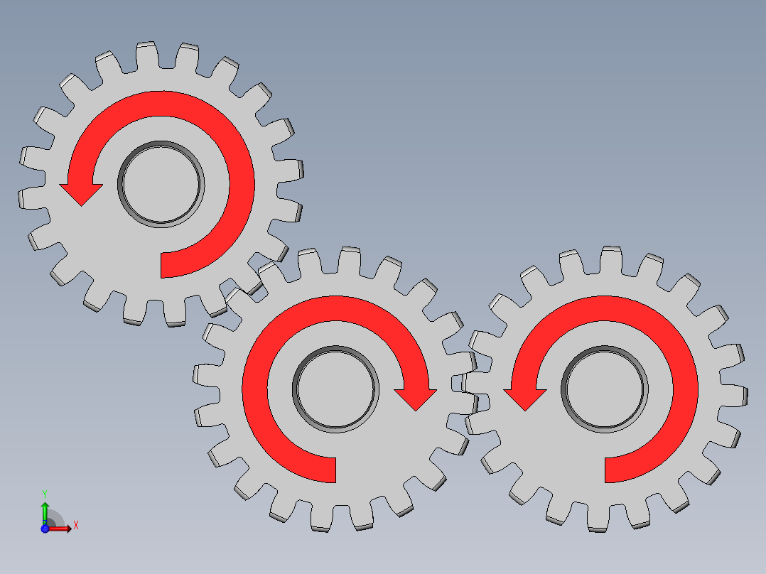 齿轮啮合 (4)前视图