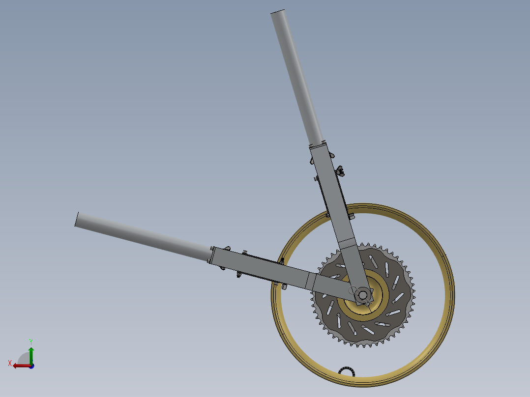 内框架固定住车轮，防止其转动后视图