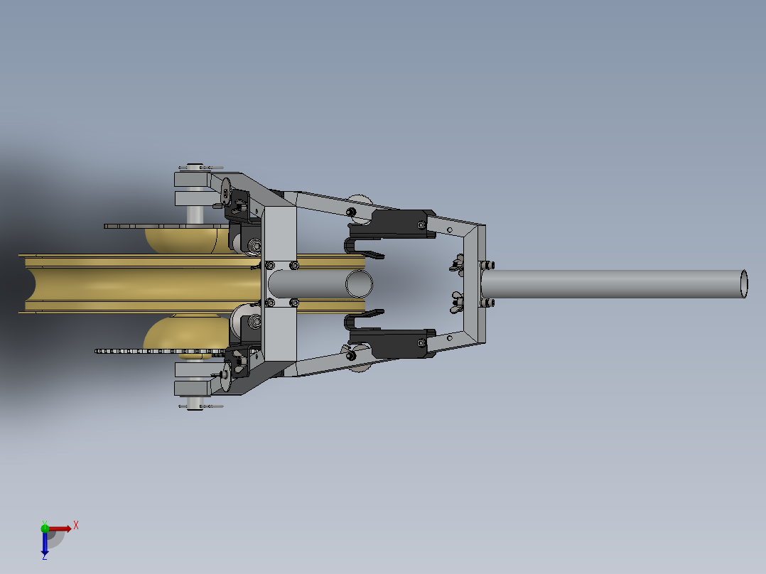 内框架固定住车轮，防止其转动俯视图