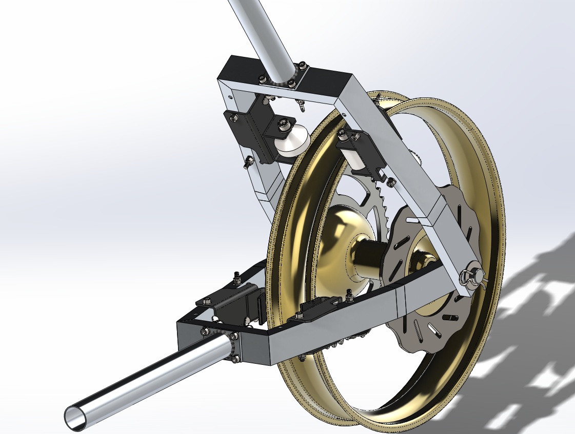 内框架固定住车轮，防止其转动