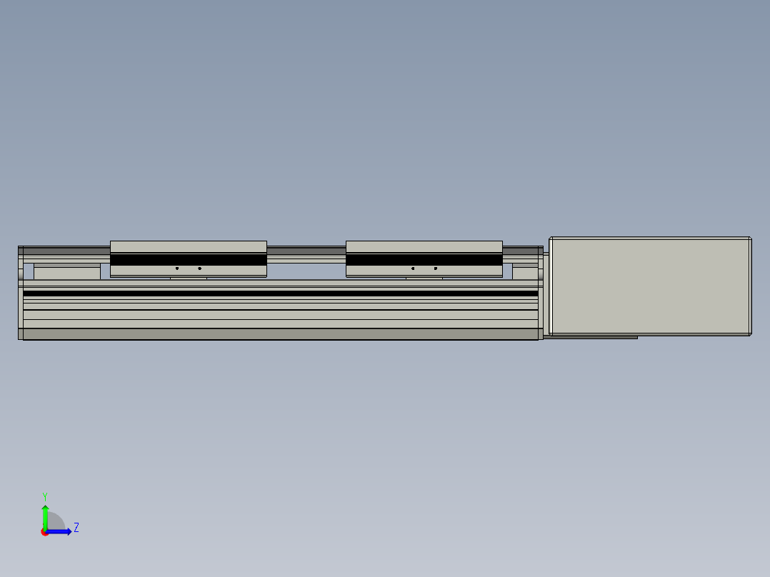 直线模组LHB17-L40-S200-BL设计图纸左视图