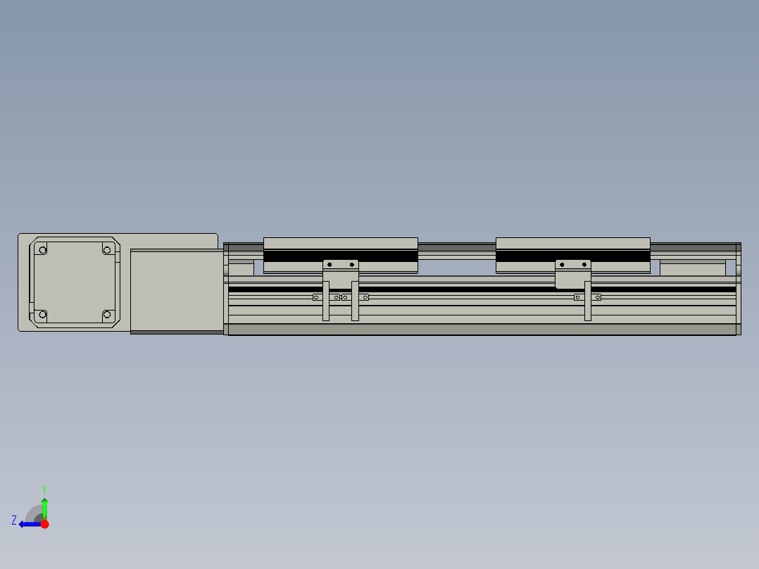 直线模组LHB17-L40-S200-BL设计图纸右视图