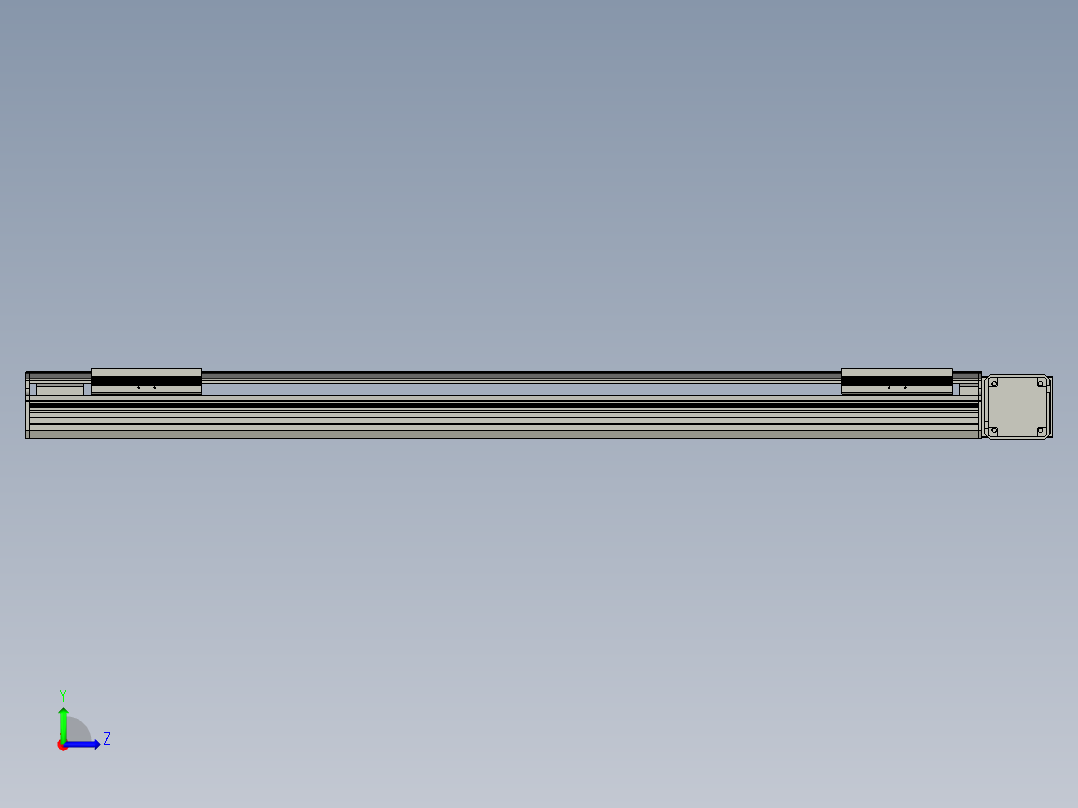 直线模组LHB17-L40-S1000-R(B)设计图纸左视图
