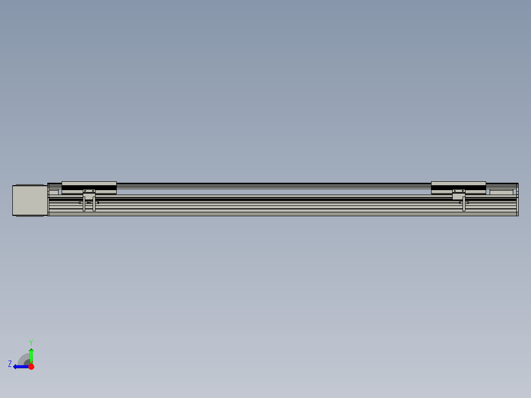 直线模组LHB17-L40-S1000-R(B)设计图纸右视图