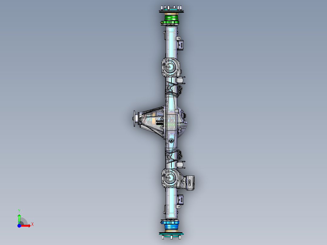 大型乘用车后桥总成匹配设计（包含CAD图纸、三维和有限元）前视图