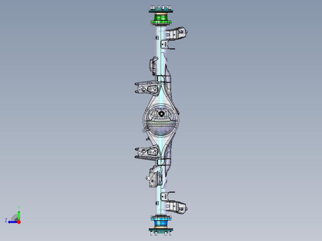 大型乘用车后桥总成匹配设计（包含CAD图纸、三维和有限元）右视图