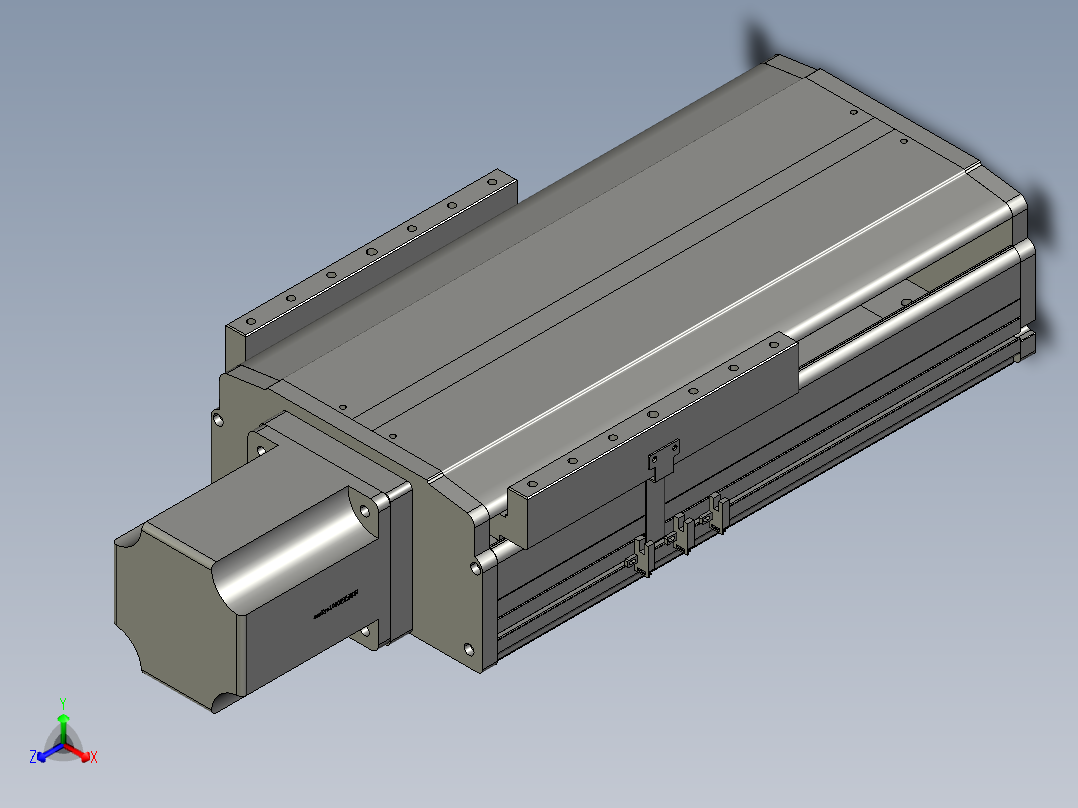 东锦丝杆传动-直线滑台模组DH270-C-L10-S150-BC-T1000W-C3正等轴测图