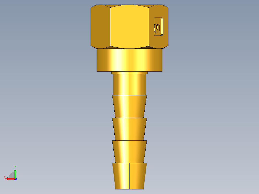 倒齿式工业管接头Hose Barb to Swivel 45Deg Female Flare 146HBLFSV-4-4后视图