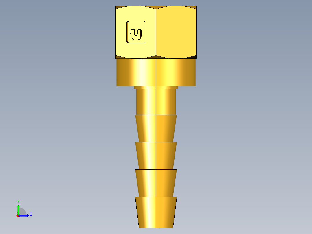 倒齿式工业管接头Hose Barb to Swivel 45Deg Female Flare 146HBLFSV-4-4左视图
