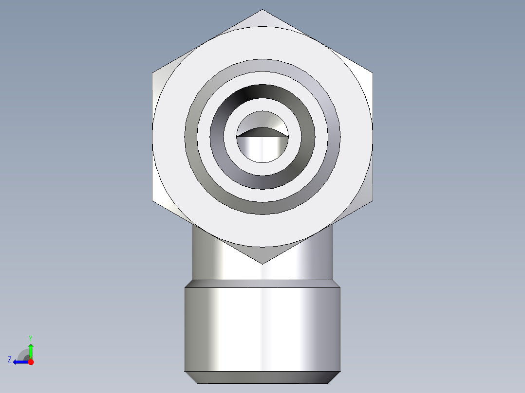 卡套式工业通用硬管接头EO_Bulkhead_elbow_WSV06LOMDCF右视图