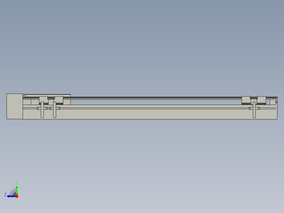 直线模组LHA6-S500-R-200W(16丝杆)设计图纸右视图