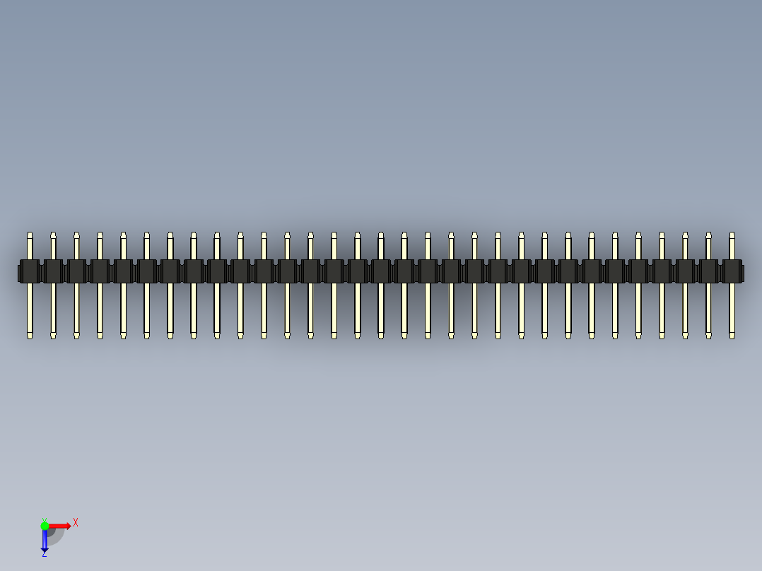 彩色公头100mil（2.54mm）系列-DS1021_black_1x31p_100mil_Type1_rev1.0俯视图