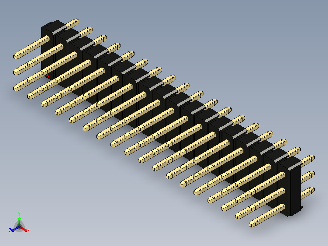 彩色公头100mil（2.54mm）系列-DS1021_black_3x18p_100mil_Type1_rev1.0