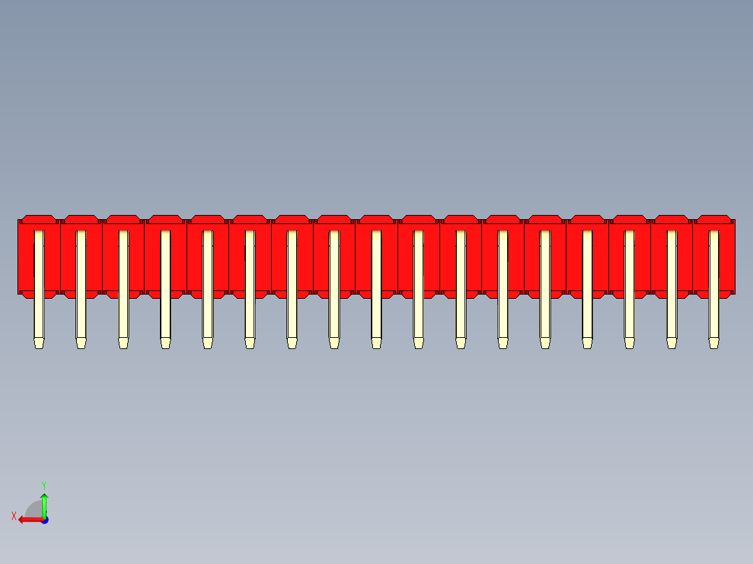 彩色公排针 100mil 2.54mm 系列-DS1022_red_2x17p_100mil_TypeD_rev1.0后视图