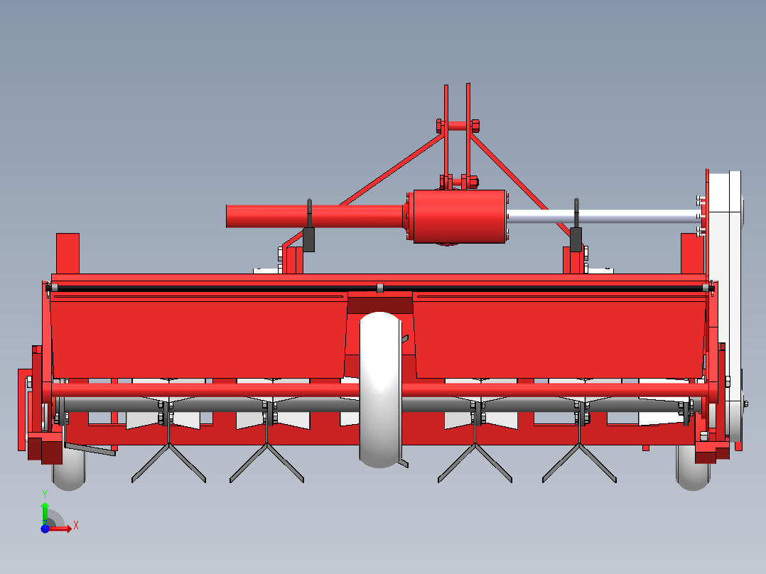 双垄单行藤蔓切碎机前视图