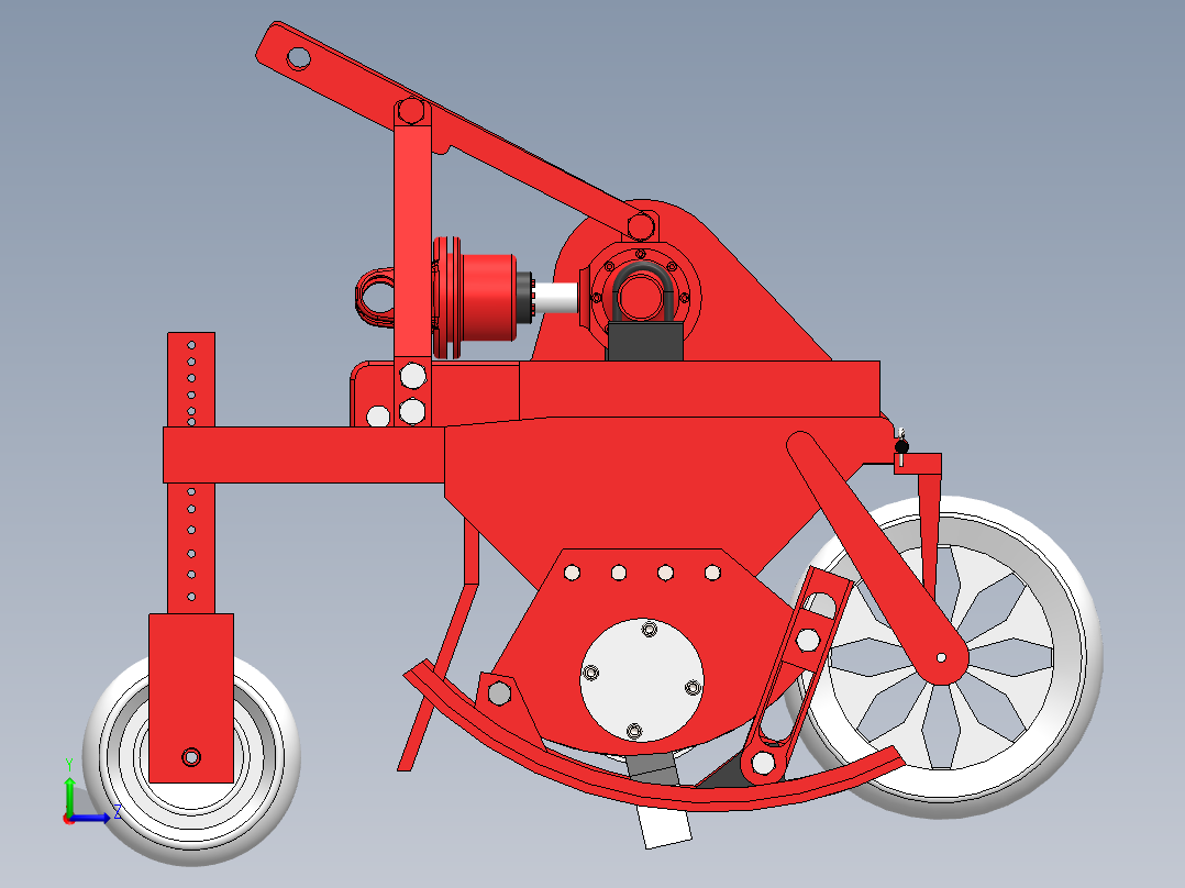 双垄单行藤蔓切碎机左视图