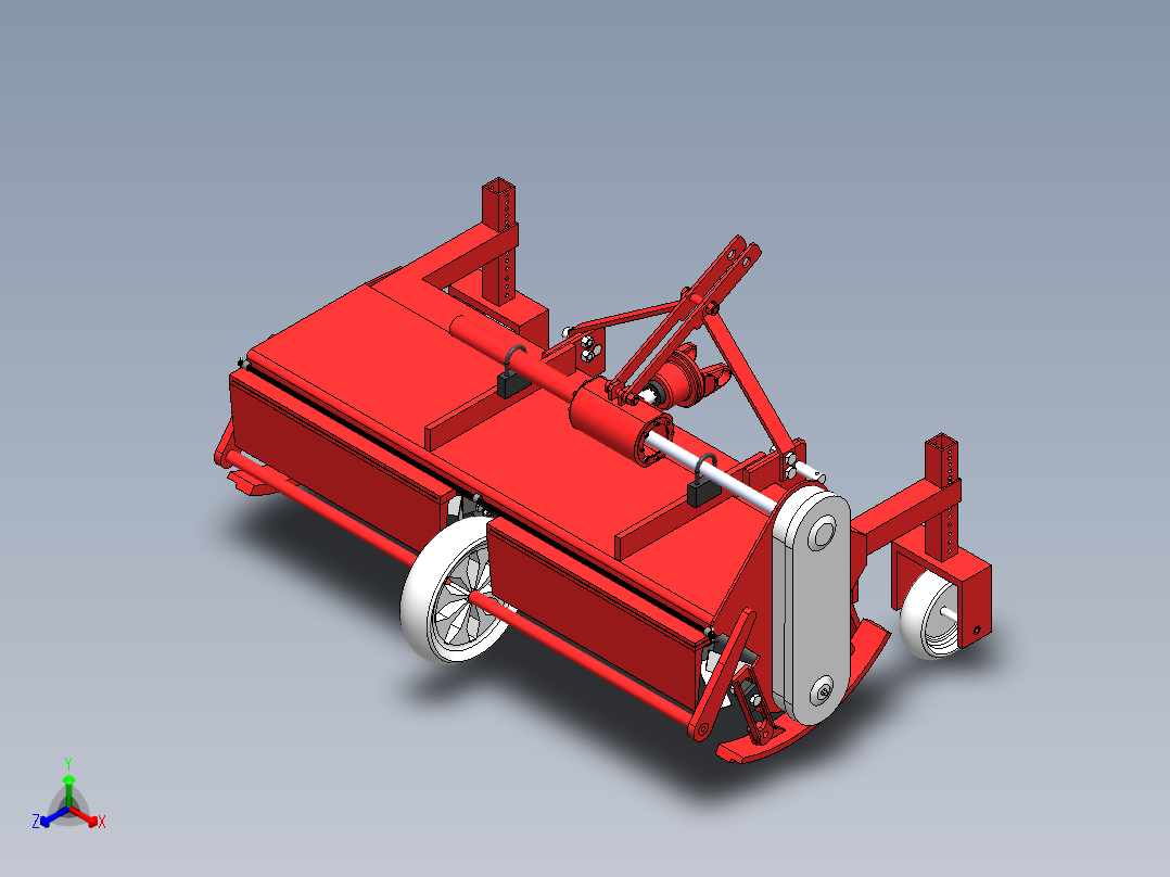 双垄单行藤蔓切碎机正等轴测图