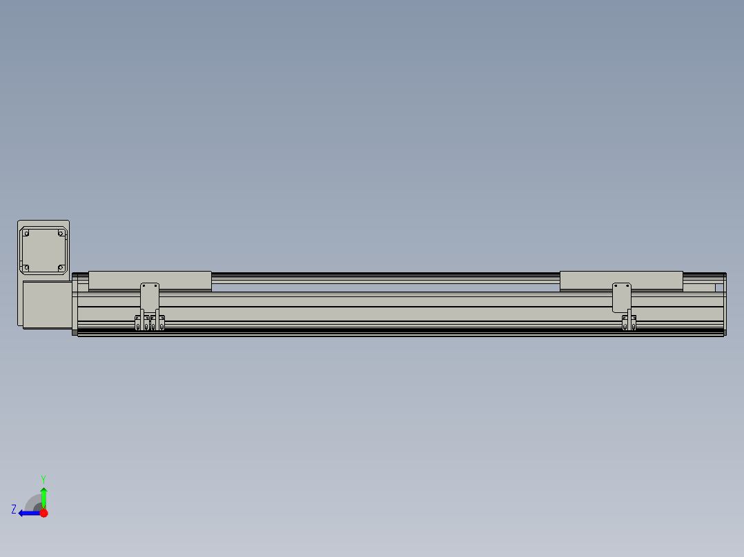 直线模组LHB21-L40-S850-LU设计图纸右视图