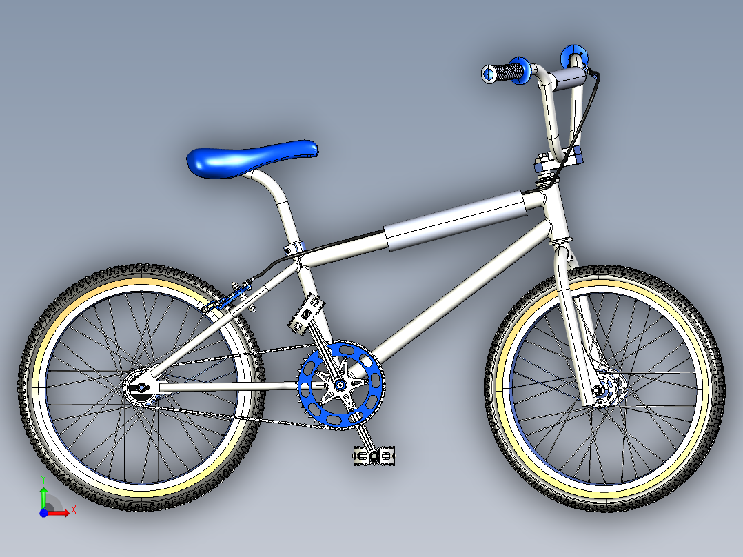 40---老式BMX自行车igs三维图纸模型设计图纸前视图