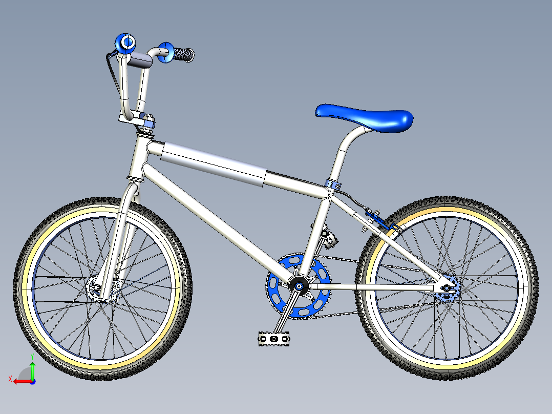 40---老式BMX自行车igs三维图纸模型设计图纸后视图