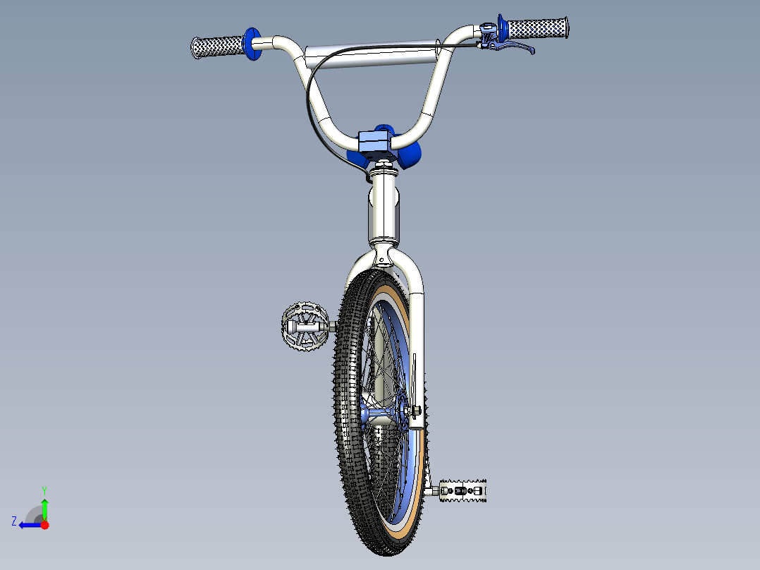 40---老式BMX自行车igs三维图纸模型设计图纸右视图